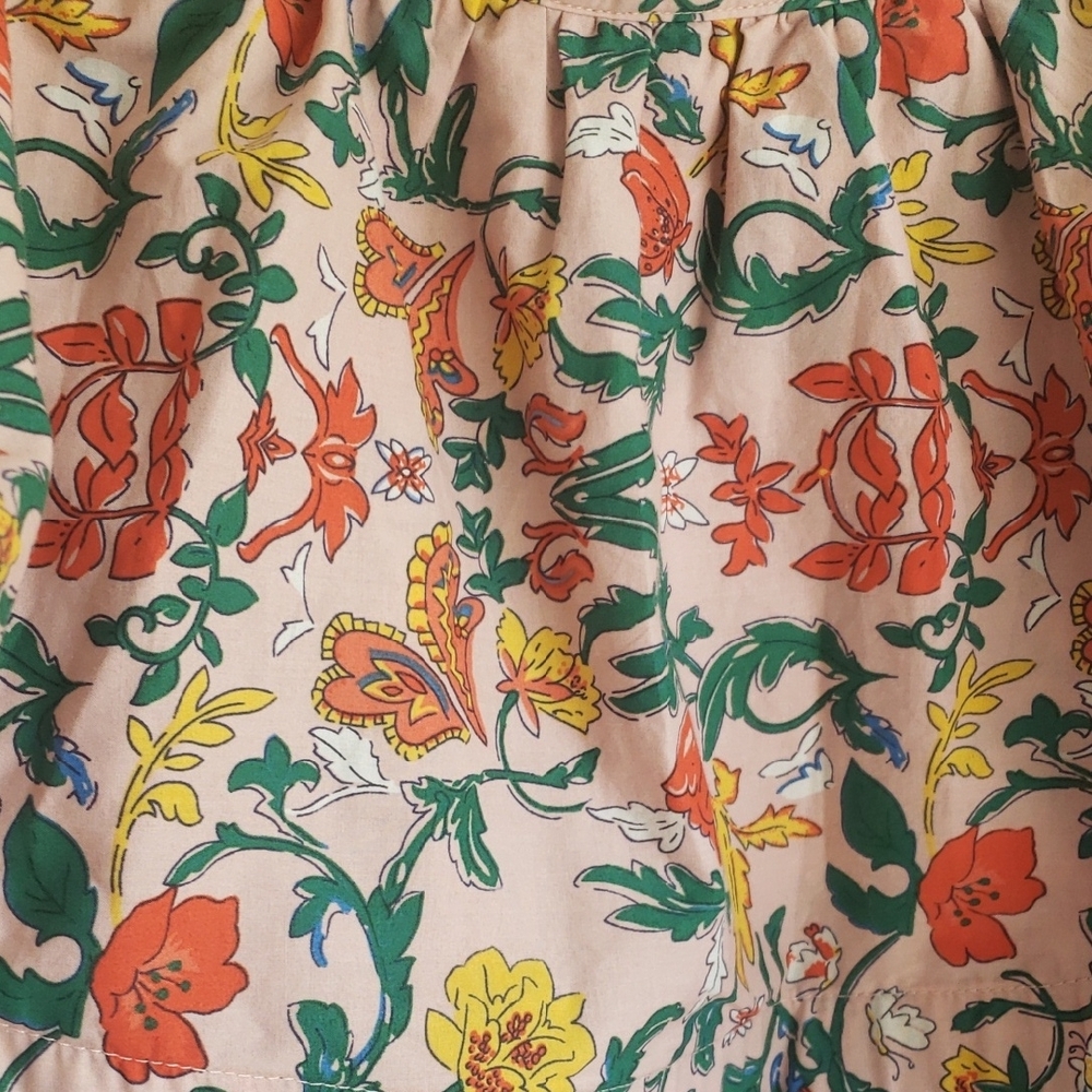 Buru Teagan Floral Print Tiered Ruffle Midi Skirt NWT SZL - Picture 5 of 10